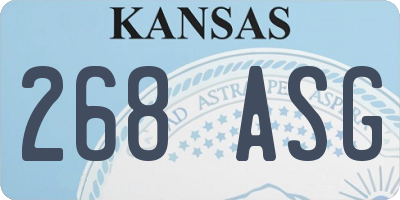 KS license plate 268ASG