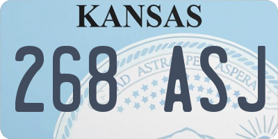KS license plate 268ASJ