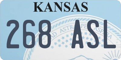 KS license plate 268ASL