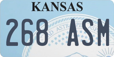 KS license plate 268ASM