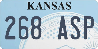 KS license plate 268ASP