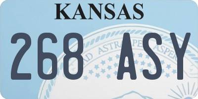 KS license plate 268ASY