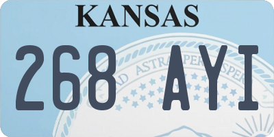 KS license plate 268AYI