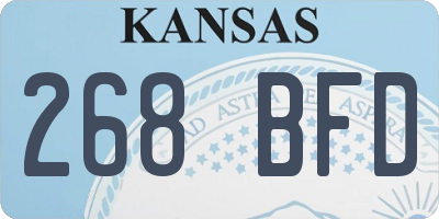 KS license plate 268BFD