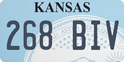 KS license plate 268BIV