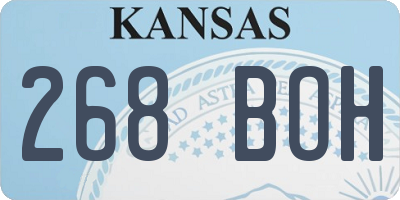 KS license plate 268BOH