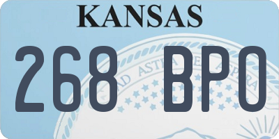 KS license plate 268BPO