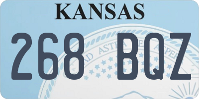 KS license plate 268BQZ