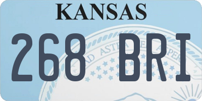 KS license plate 268BRI