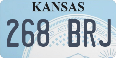 KS license plate 268BRJ