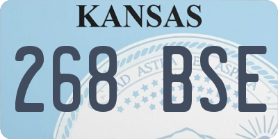 KS license plate 268BSE