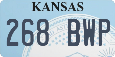 KS license plate 268BWP