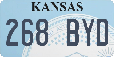 KS license plate 268BYD