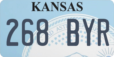 KS license plate 268BYR