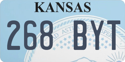 KS license plate 268BYT