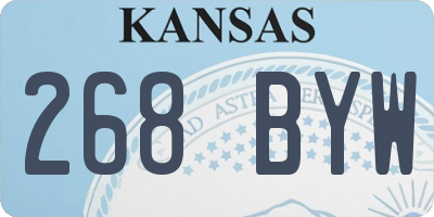 KS license plate 268BYW