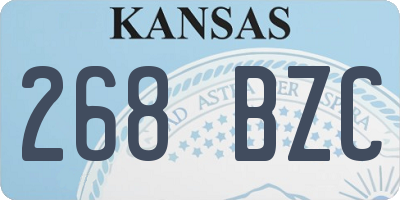 KS license plate 268BZC