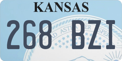 KS license plate 268BZI