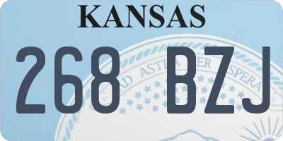 KS license plate 268BZJ