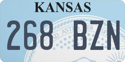 KS license plate 268BZN