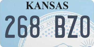 KS license plate 268BZO