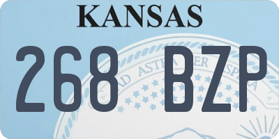 KS license plate 268BZP