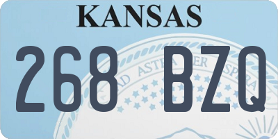 KS license plate 268BZQ