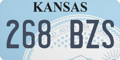 KS license plate 268BZS