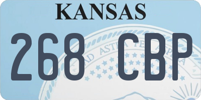 KS license plate 268CBP