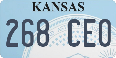 KS license plate 268CEO