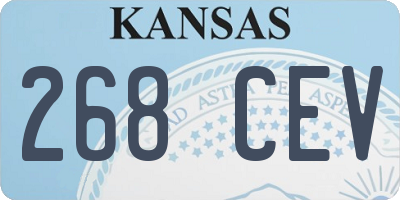 KS license plate 268CEV