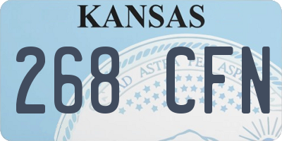KS license plate 268CFN