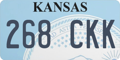 KS license plate 268CKK