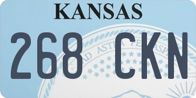 KS license plate 268CKN