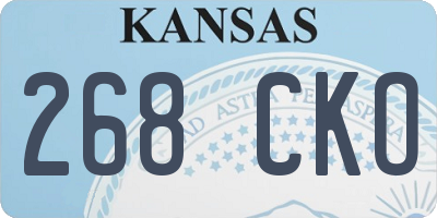 KS license plate 268CKO