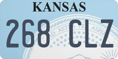 KS license plate 268CLZ