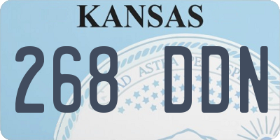 KS license plate 268DDN