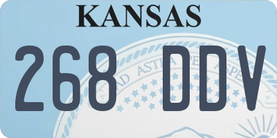 KS license plate 268DDV