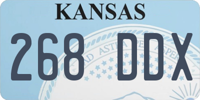 KS license plate 268DDX