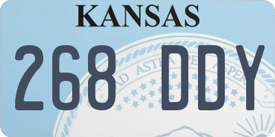 KS license plate 268DDY