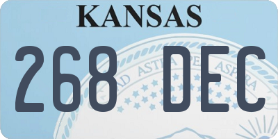 KS license plate 268DEC