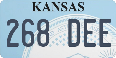 KS license plate 268DEE