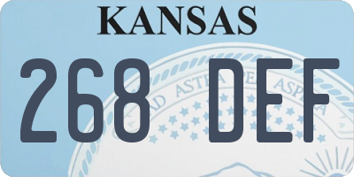 KS license plate 268DEF