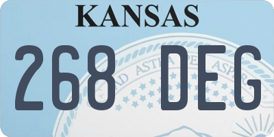 KS license plate 268DEG