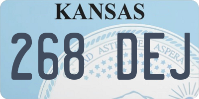 KS license plate 268DEJ