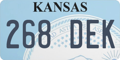 KS license plate 268DEK