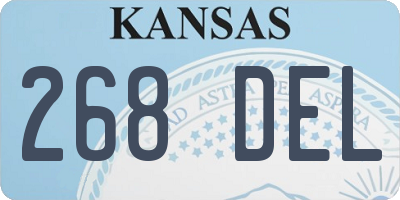 KS license plate 268DEL