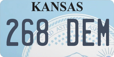 KS license plate 268DEM