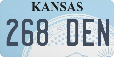KS license plate 268DEN