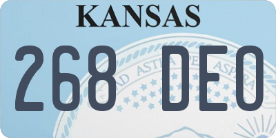 KS license plate 268DEO